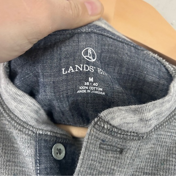 Lands’ End Grey Long Sleeve T-Shirt Sweater Casual Neutral Medium - Picture 2 of 3